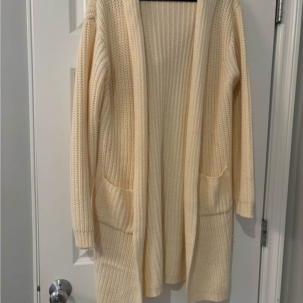 Talulah knit cream sweater with hood.  size Large